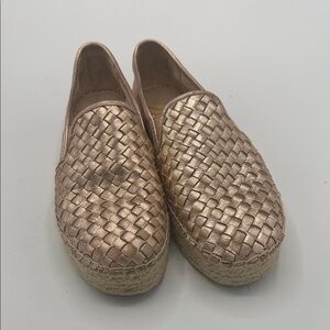 Sam Edelman Metallic Espadrille Loafers - Rose Gold